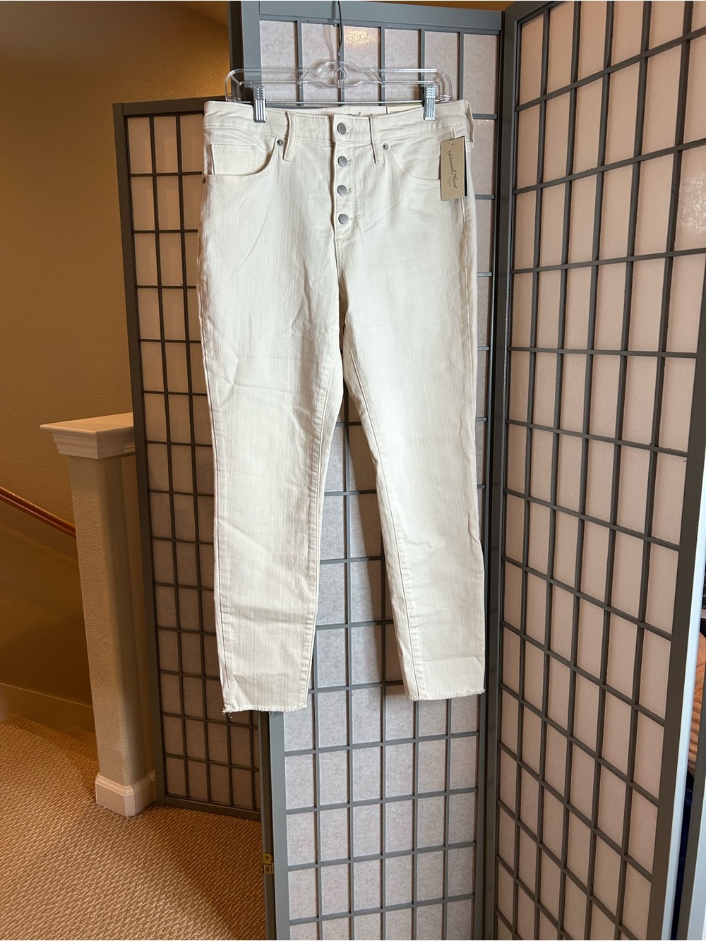 NWT Universal Thread Button-Fly High-Rise Cream Jeans